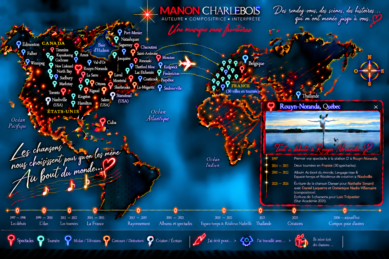 Map Carri&egrave;re de Manon Charlebois